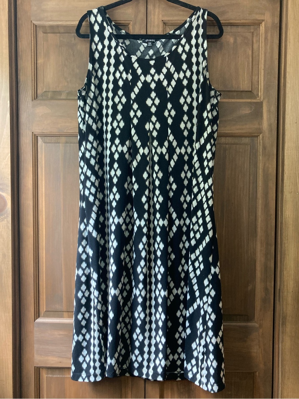 George Black & Gray Print Sleeveless Dress XL (16-18)